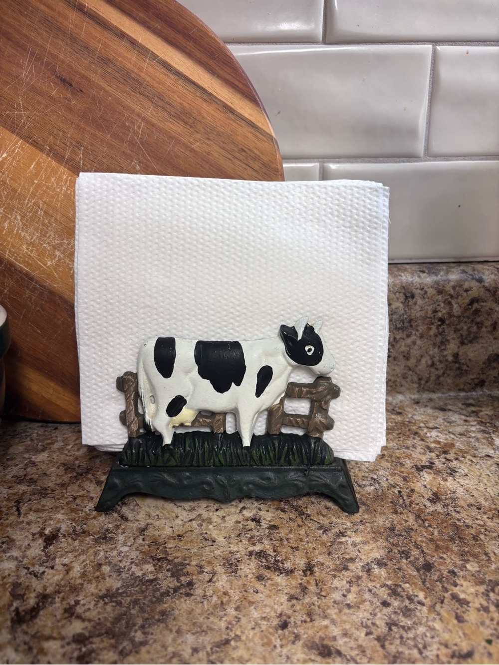 Vintage Cast Iron Cow Napkin Holder